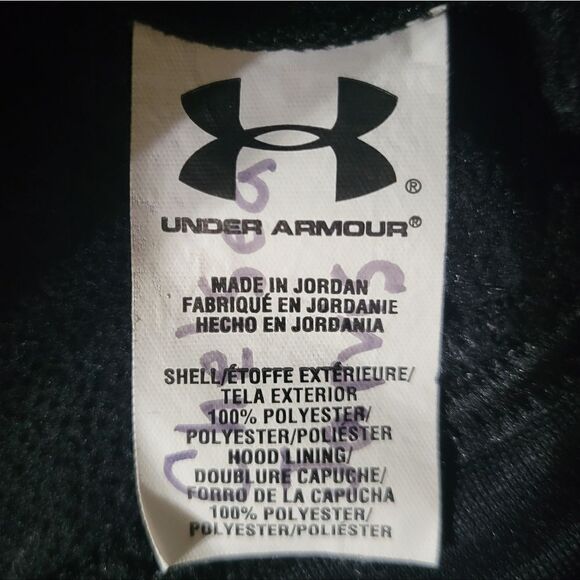 Under Armour® Women's Black Long Sleeve Pink Mesh Lined Hoodie - Picture 10 of 14